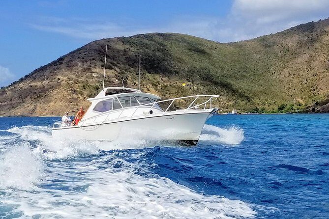 Circle the Island of St. John | Lunch stop at Lime Out (Taco Boat) - Cruising the North Shore: the captain finds the calm spot