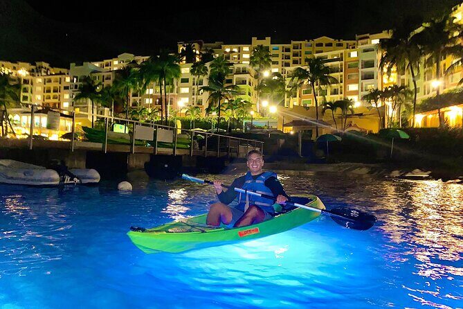 Glow Boats LED Night Kayak, Marriott Frenchman's Cove Dock, USVI - Gear and the safety brief that makes beginners comfortable