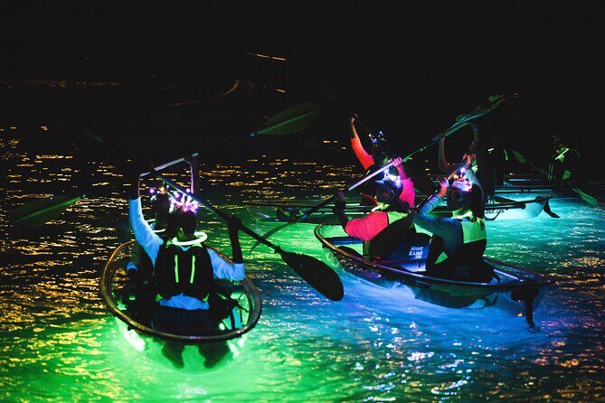 Night Kayak Tour St. Thomas - Westin Frenchman's Reef - Westin Frenchman’s Reef Dock Start: Getting Glowed Up Fast