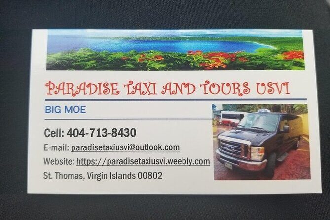 PARADISE TAXI & TOURS USVI-St. Thomas- Airport Transfer to Ritz Carlton Elysian - Key takeaways before you land